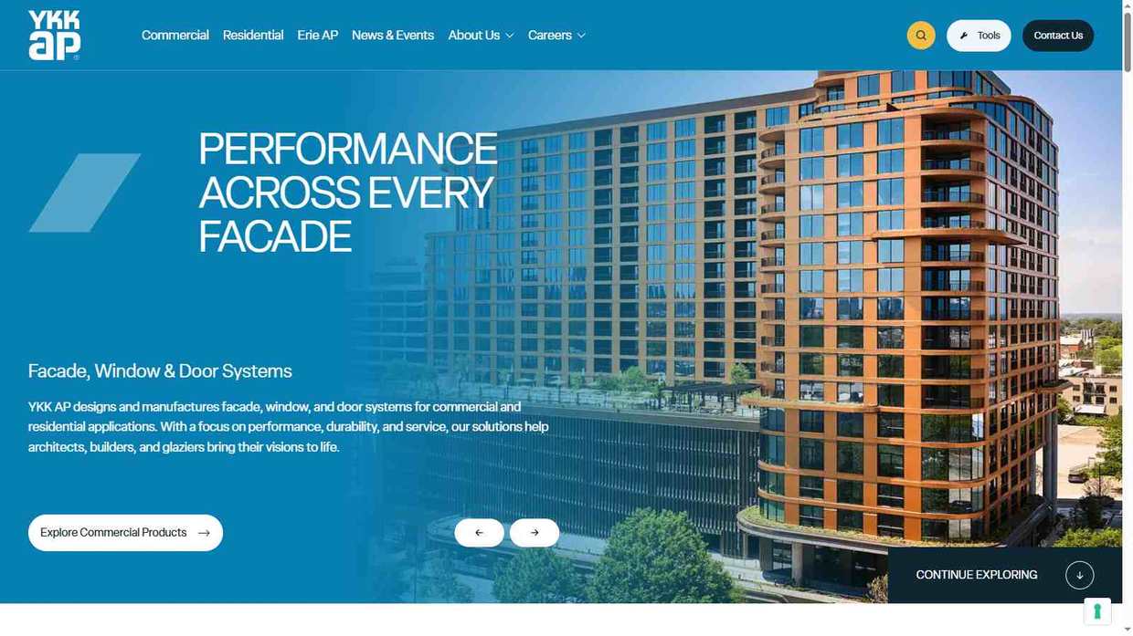 YKK AP commercial curtain wall system