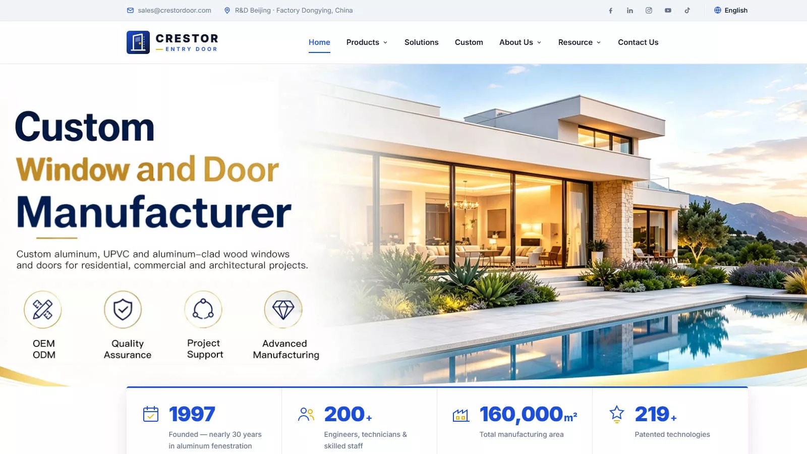 Crestor Factory-Direct Thermal Break Aluminum Windows and Doors